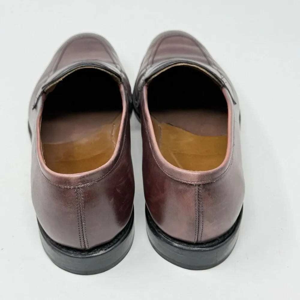 Allen Edmonds Lake Forest Penny Loafers Mens 9.5 D Burgundy Leather Dress Shoes